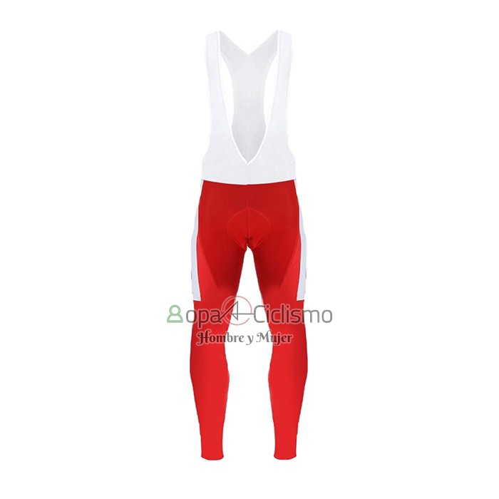 Direct Energie Ropa Ciclismo Culotte Largo 2021 Hombre Mangas Largas Blanco Rojo AMarillo Azul